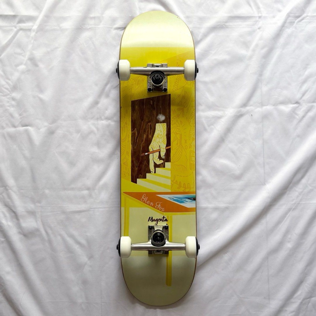 Magenta “Sleep” 7.875” x 31.1” Custom Skateboard Complete-Halfpiped