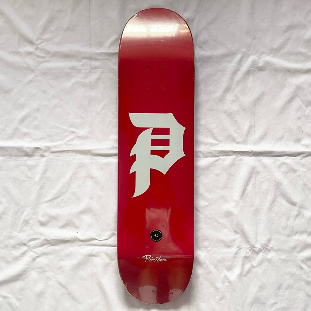 Primitive “Red Core” 8.0” x 31.75” Skateboard Deck-Halfpiped 