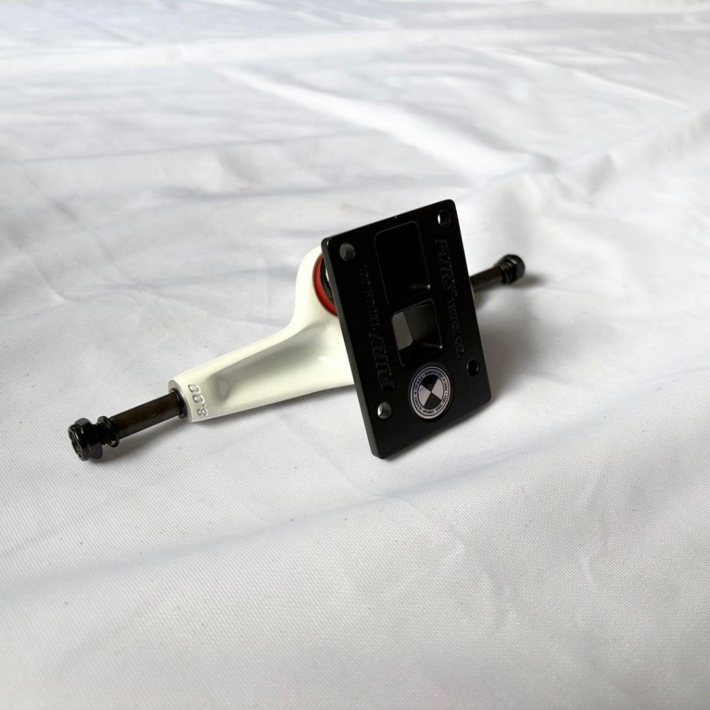 Fury 8.0"/8.25” White and Black Double Hollow Skateboard Trucks-Halfpiped 