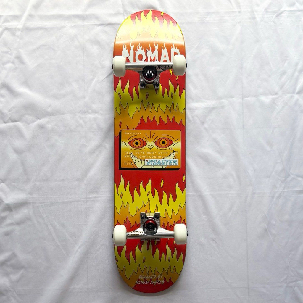 Nomad “Visaster” 7.75” Custom Skateboard Complete-Halfpiped