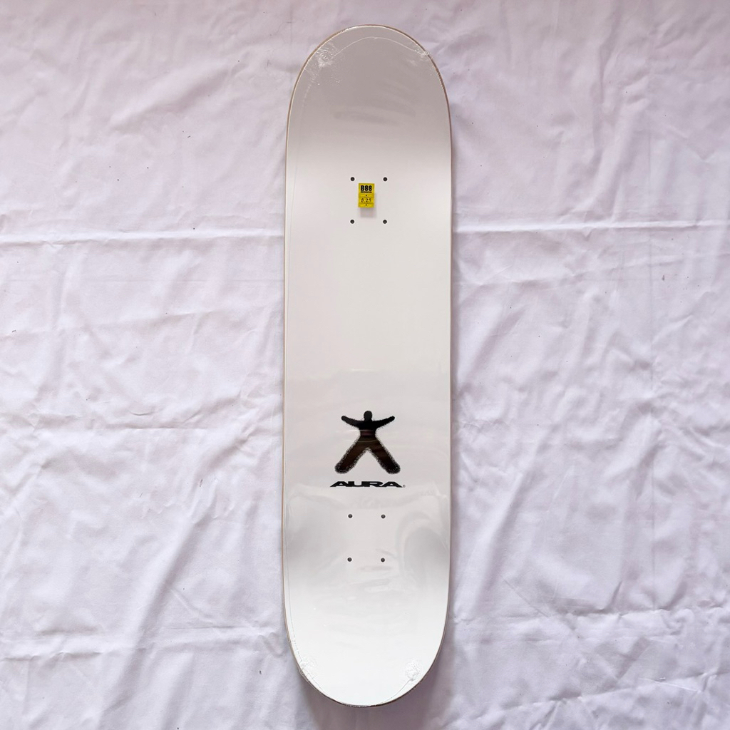 Aura “White Heart” 8.25” x 31.5” Skateboard Deck-Halfpiped 