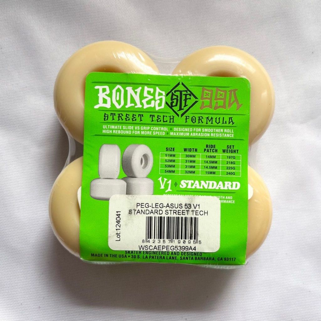 Bones “Leg” 53mm/54mm V1 Standard Street Tech Formula Skateboard Wheels