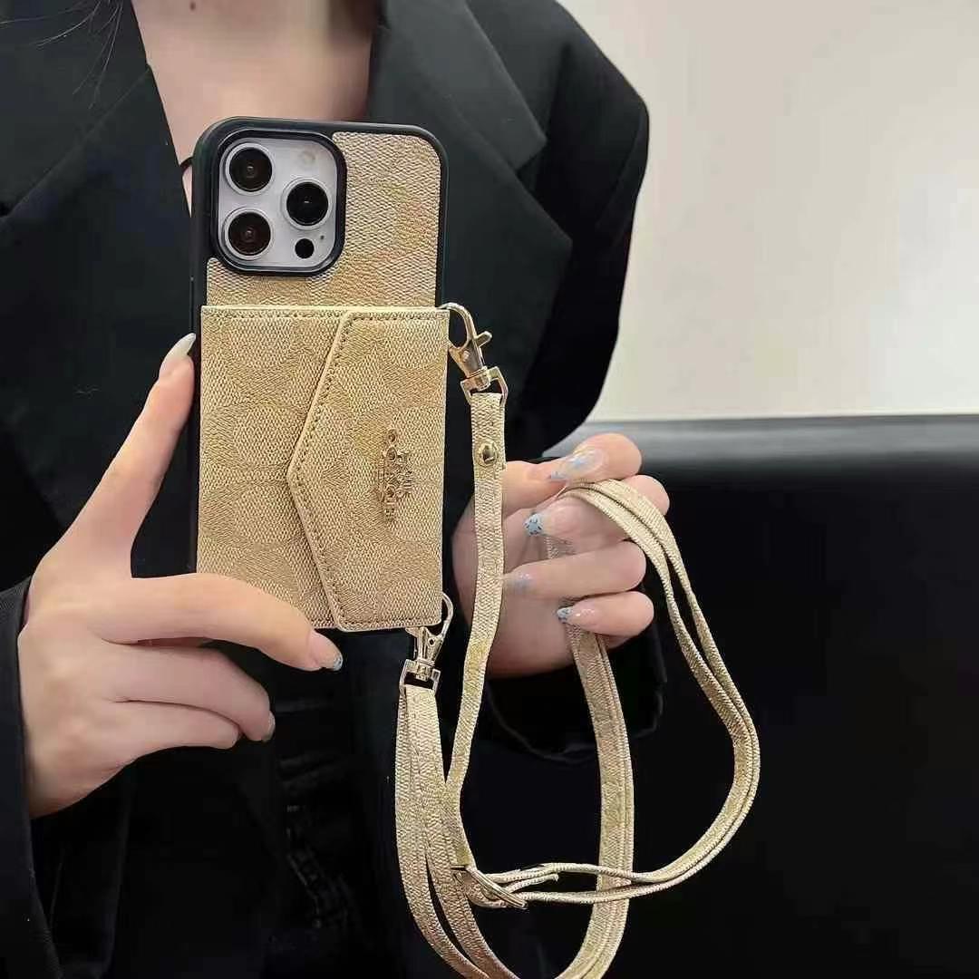 Coach手風琴款黑邊手機卡包(帶背帶)-美觀與使用結合! 專櫃皮質製作,不與地攤貨比較!