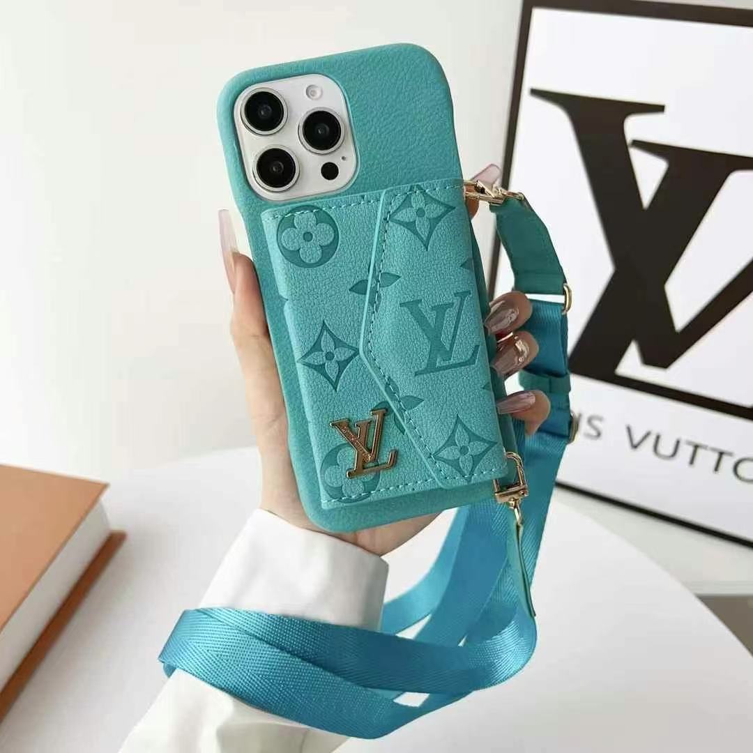 Louis Vuitton 多色印花手機卡包(帶專櫃背帶)-美觀與使用結合! 專櫃皮質製作,不與地攤貨比較!