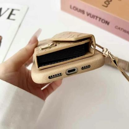 Louis Vuitton 多色印花手機卡包（帶專櫃背帶）-美觀與使用結合！ 專櫃皮質製作，不與地攤貨比較！