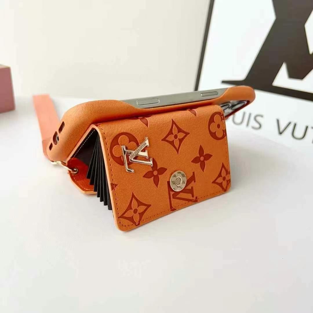 Louis Vuitton 多色印花手機卡包(帶專櫃背帶)-美觀與使用結合! 專櫃皮質製作,不與地攤貨比較!