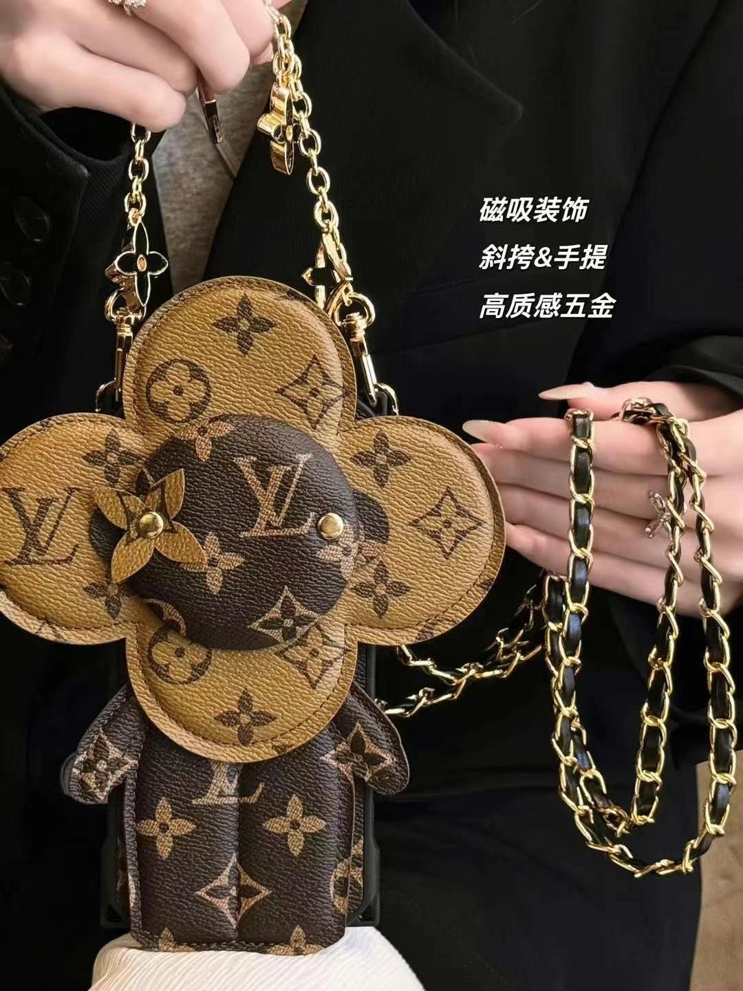 Louis Vuitton太陽花可拆卸(帶專櫃背帶)-美觀與使用結合! 專櫃皮質製作,不與地攤貨比較!