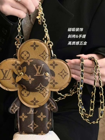 Louis Vuitton太陽花可拆卸（帶專櫃背帶）-美觀與使用結合！ 專櫃皮質製作，不與地攤貨比較！