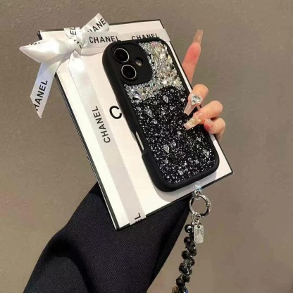 CHANEL手工水鑽手機殼（不帶手鏈）-美觀與使用結合！ 專櫃皮質製作，不與地攤貨比較！