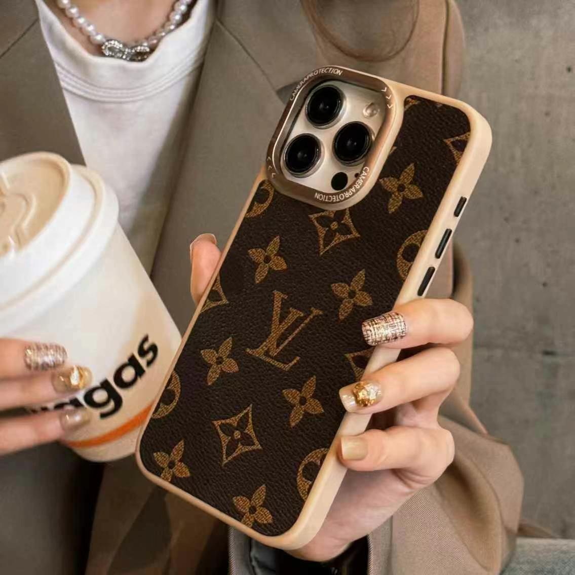 LV 款簡約手機殼（無背帶）-超個性手機殼，專櫃皮質製作，不與地攤貨比較！