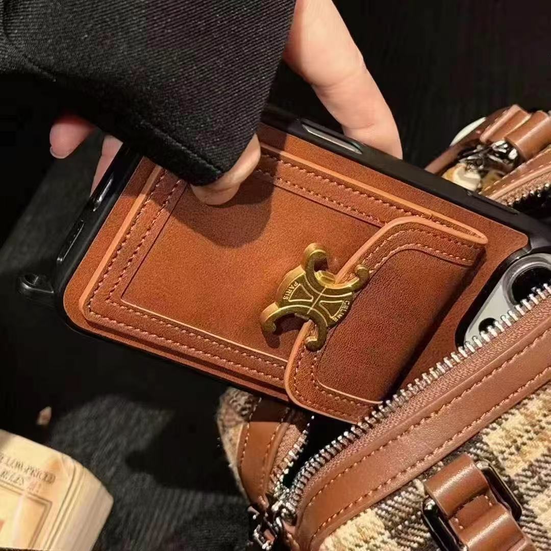Celine·賽琳斜跨卡包(帶專櫃背帶)-美觀與使用結合! 專櫃皮質製作,不與地攤貨比較!