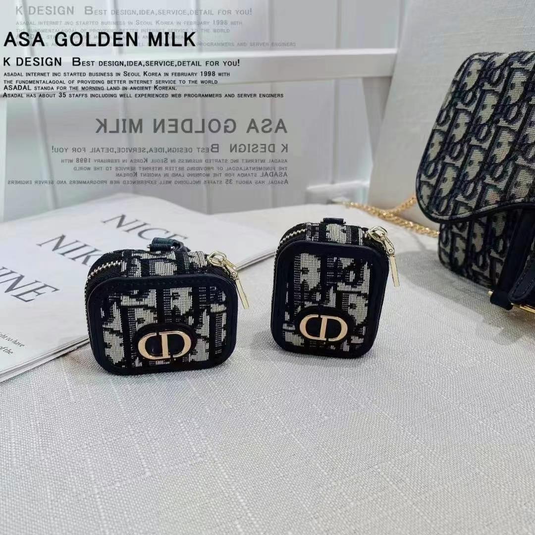 Dior耳機包(帶背帶)-專櫃皮質製作