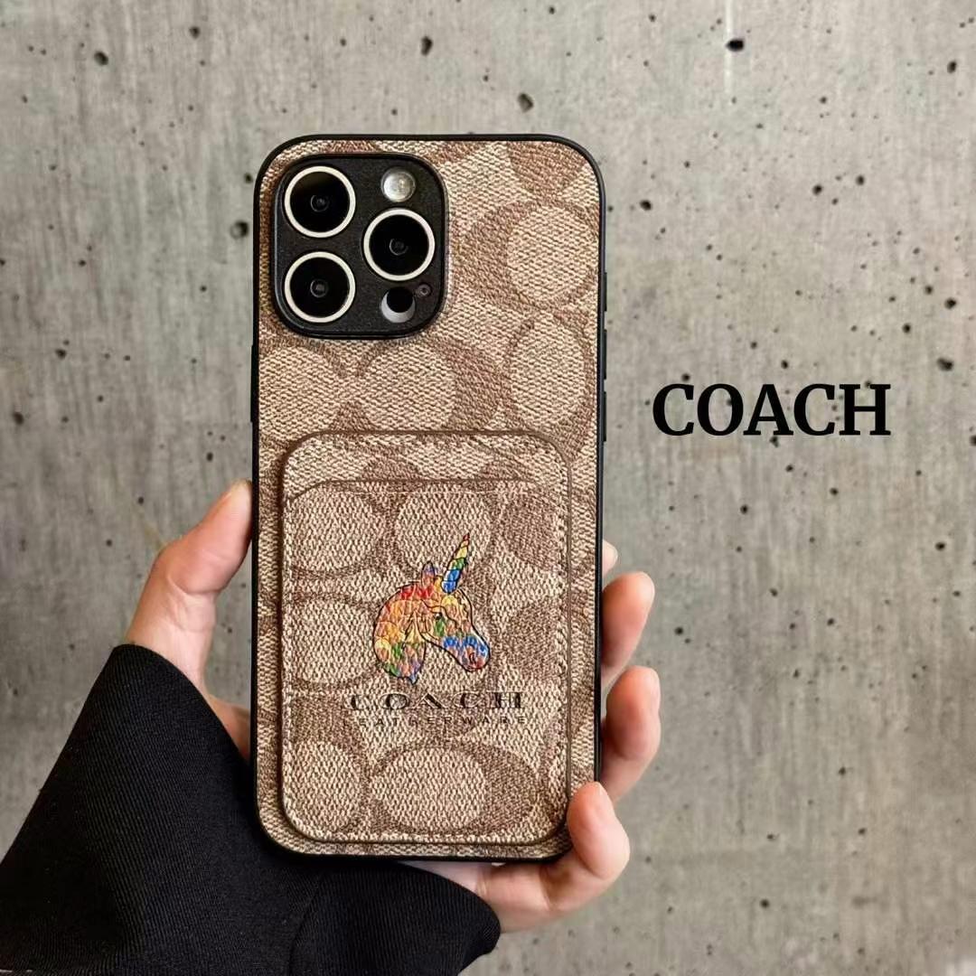 Coach蔻馳經典便攜卡包(帶背帶)-美觀與使用結合! 專櫃皮質製作,不與地攤貨比較!