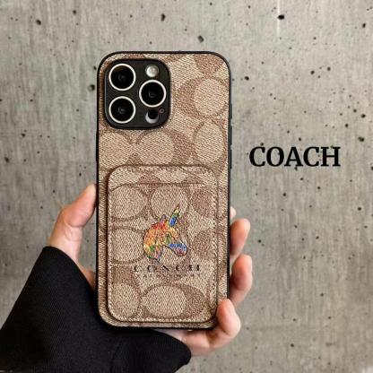 Coach蔻馳經典便攜卡包（帶背帶）-美觀與使用結合！ 專櫃皮質製作，不與地攤貨比較！