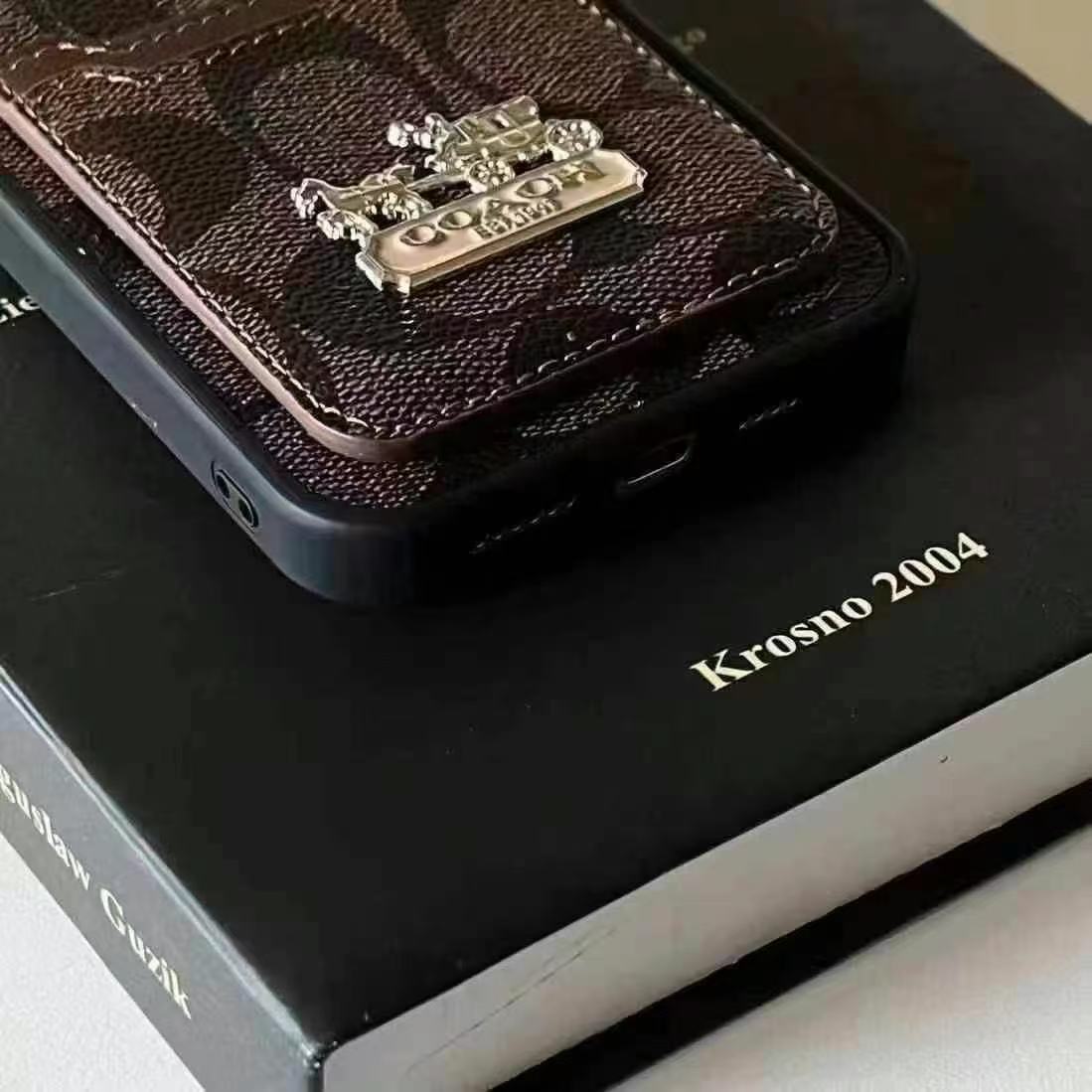 Coach拼接簡約卡包(不帶背帶)-美觀與使用結合! 專櫃皮質製作,不與地攤貨比較!