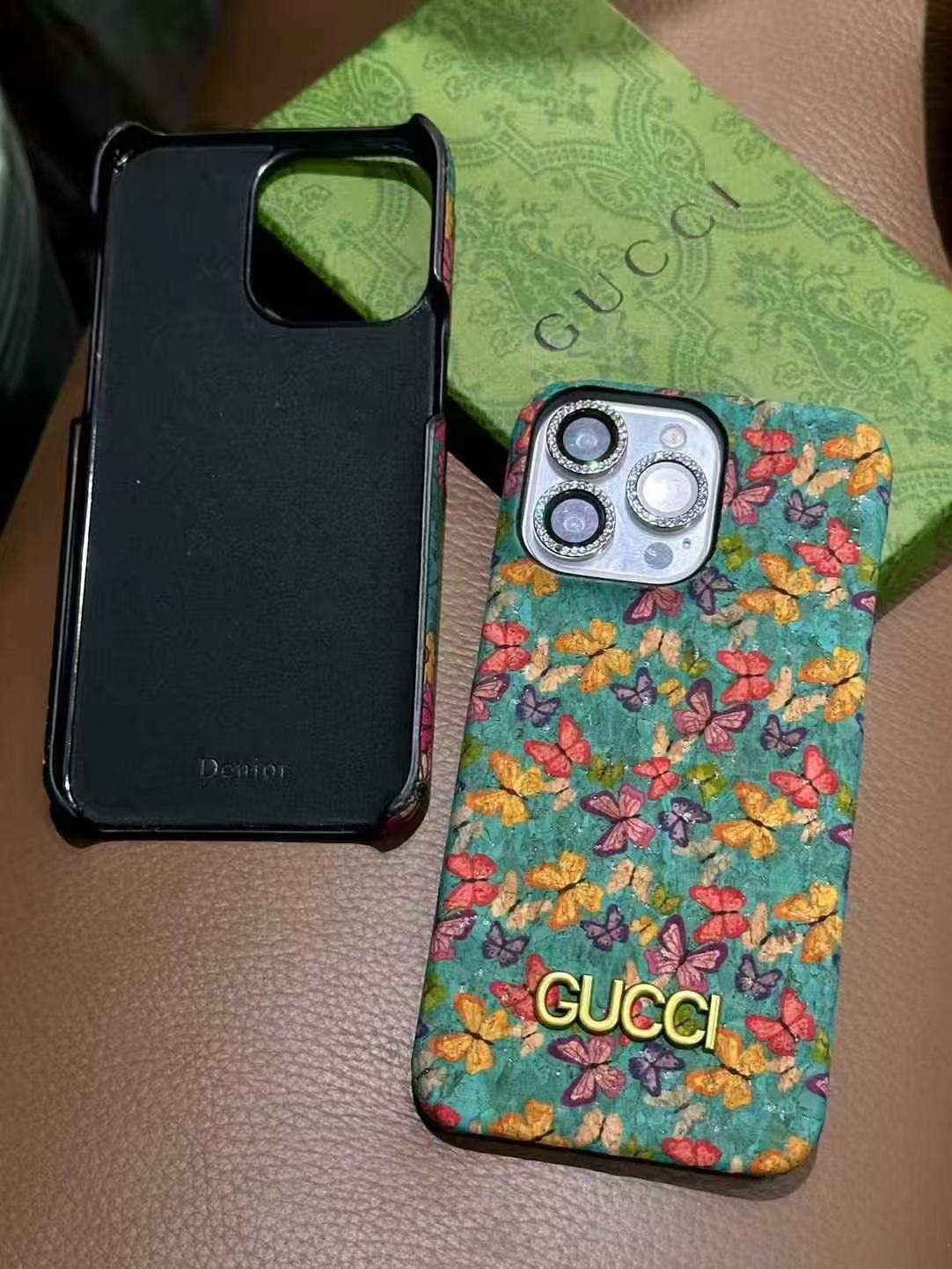GUCCI復古皮紋油邊半包手機殼(不帶手鏈)-美觀與使用結合! 專櫃皮質製作,不與地攤貨比較!