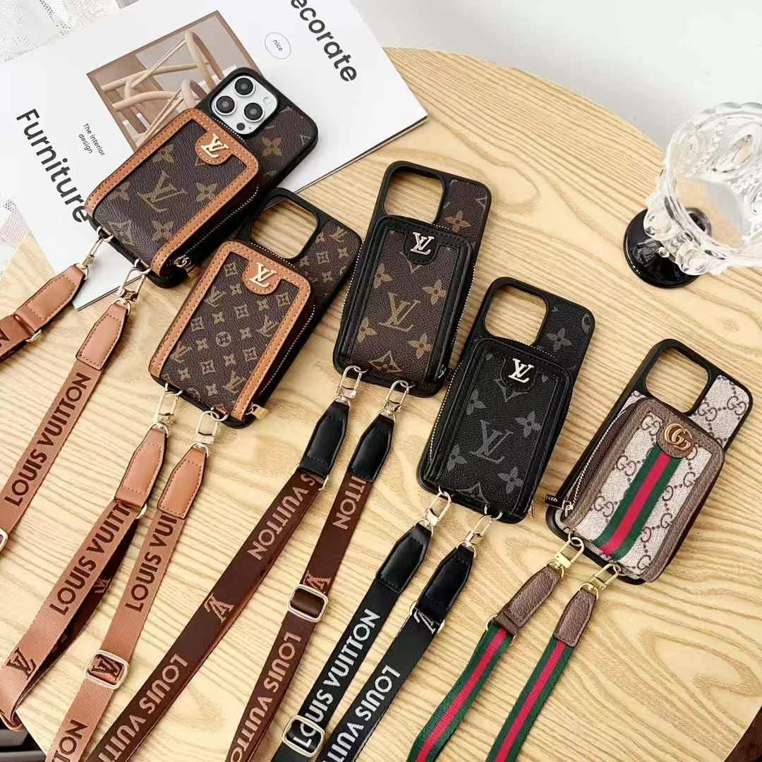 LV路易斯威登GUCCI古馳拉鏈式上下手機卡包(帶背帶)-美觀與使用結合! 專櫃皮質製作,不與地攤貨比較!