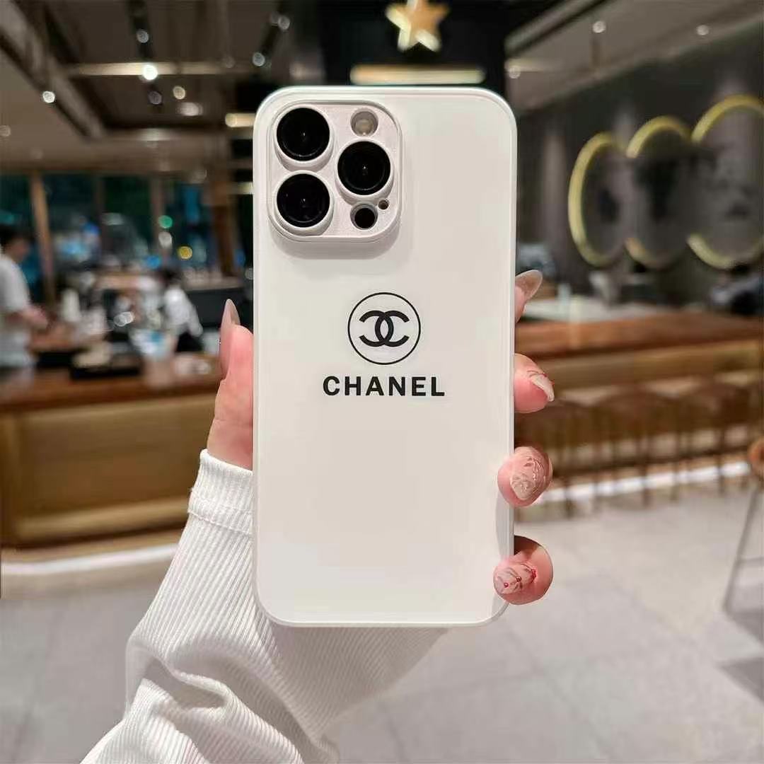 簡約CHANEL磨砂玻璃手機殼(帶背帶)-美觀與使用結合! 專櫃皮質製作,不與地攤貨比較!