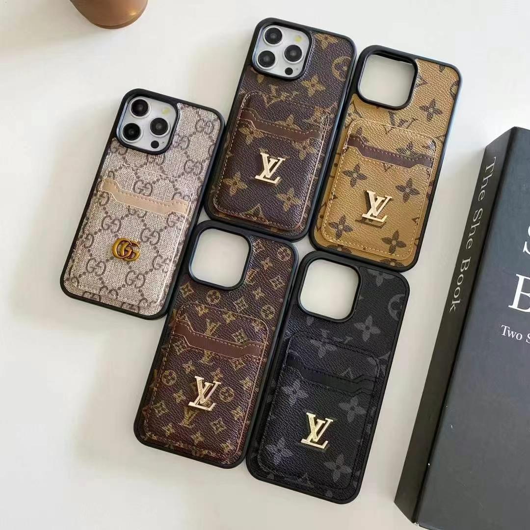 LV GUCCI款簡約手機卡包(無背帶)-美觀與使用結合! 專櫃皮質製作,不與地攤貨比較!