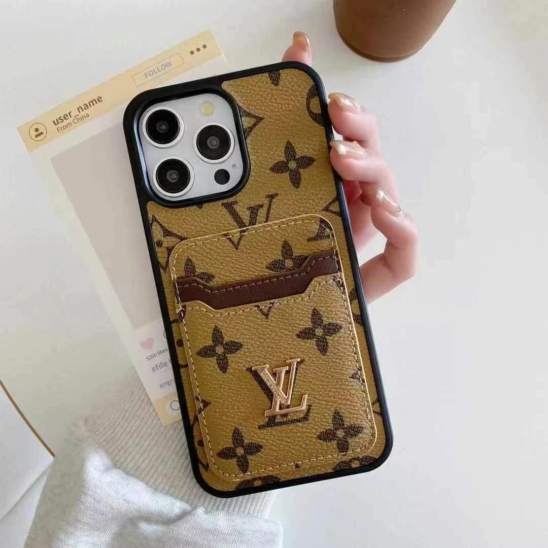 LV GUCCI款簡約手機卡包(無背帶)-美觀與使用結合! 專櫃皮質製作,不與地攤貨比較!