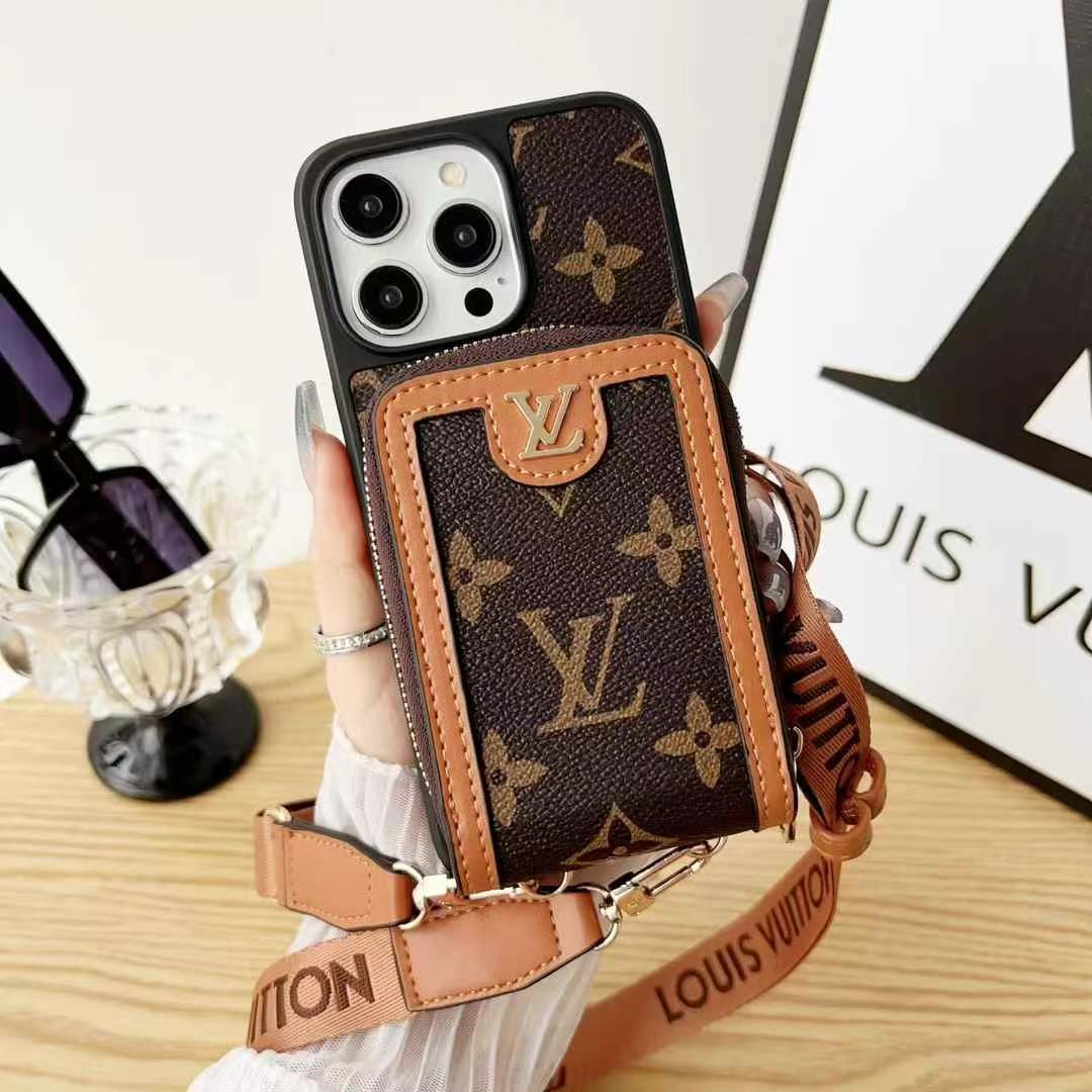 LV路易斯威登GUCCI古馳拉鏈式上下手機卡包(帶背帶)-美觀與使用結合! 專櫃皮質製作,不與地攤貨比較!