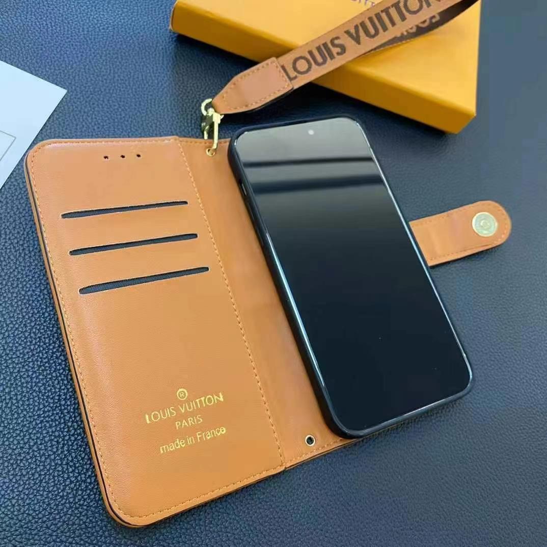 LV路易斯威登翻蓋式手機卡包(帶背帶)-美觀與使用結合! 專櫃皮質製作,不與地攤貨比較!
