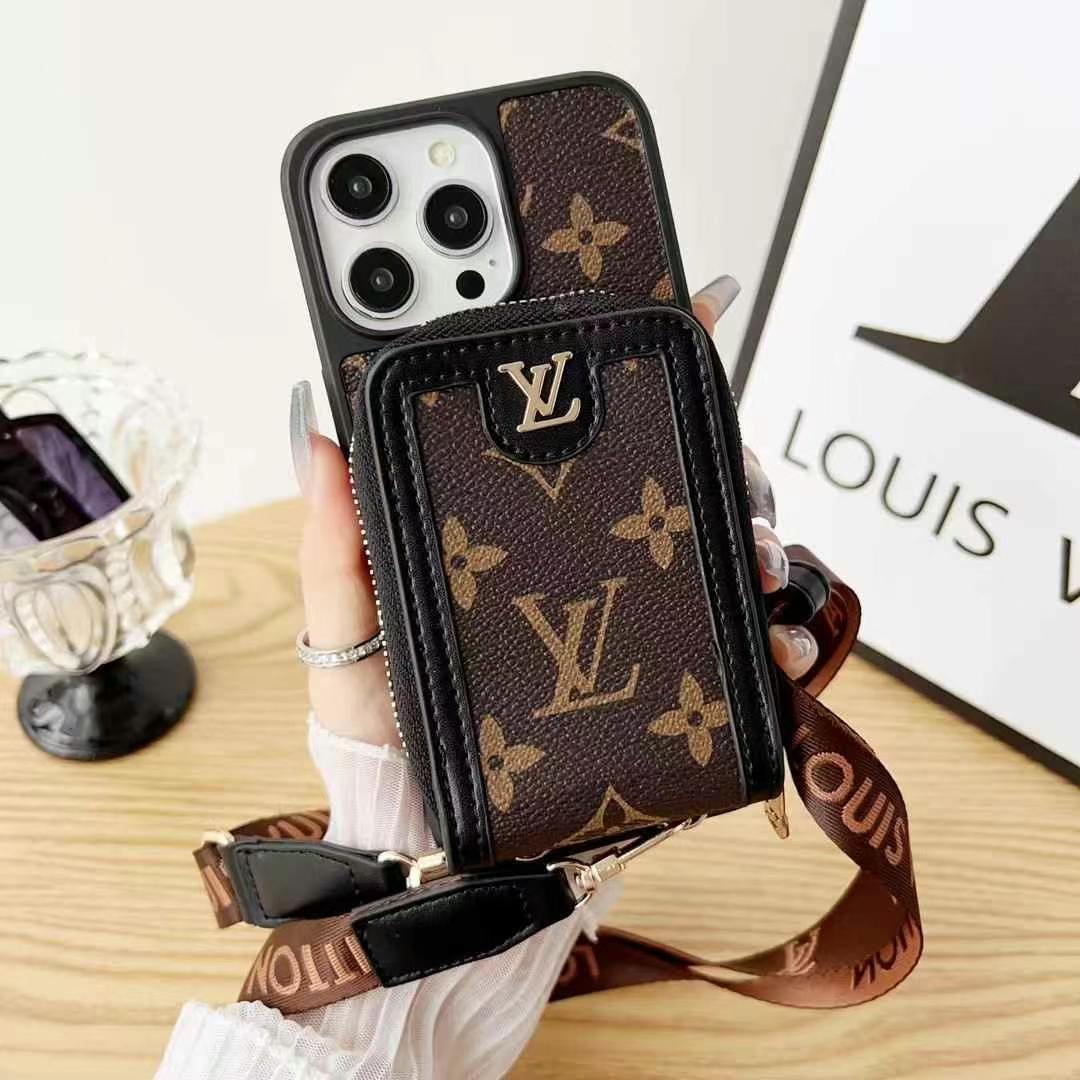 LV路易斯威登GUCCI古馳拉鏈式上下手機卡包(帶背帶)-美觀與使用結合! 專櫃皮質製作,不與地攤貨比較!