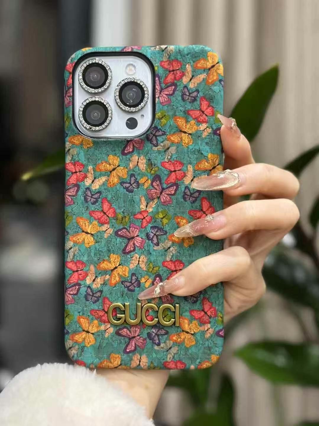 GUCCI復古皮紋油邊半包手機殼(不帶手鏈)-美觀與使用結合! 專櫃皮質製作,不與地攤貨比較!
