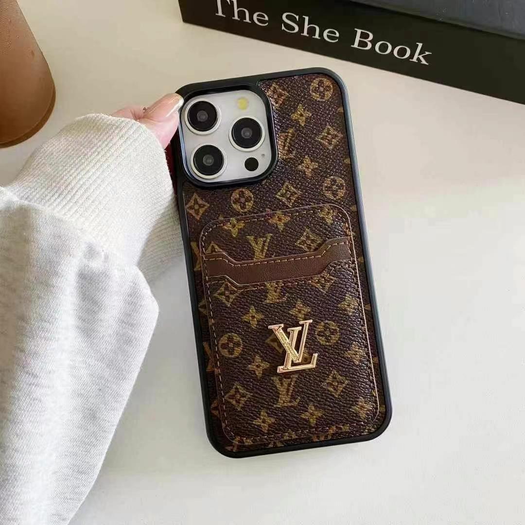 LV GUCCI款簡約手機卡包(無背帶)-美觀與使用結合! 專櫃皮質製作,不與地攤貨比較!