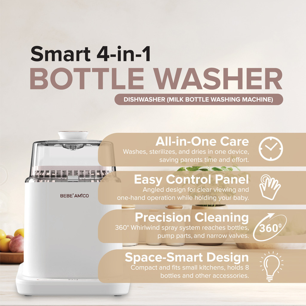 [Bundle Set] Smart 4-in-1 Bottle Washing Machine & Portable Water Warmer 350ml Combo Set