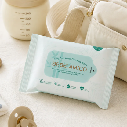 Baby Pure Water Cleansing Wipes - 100% Bamboo Fibre (10pcs/pk)[Exp: July 2029]