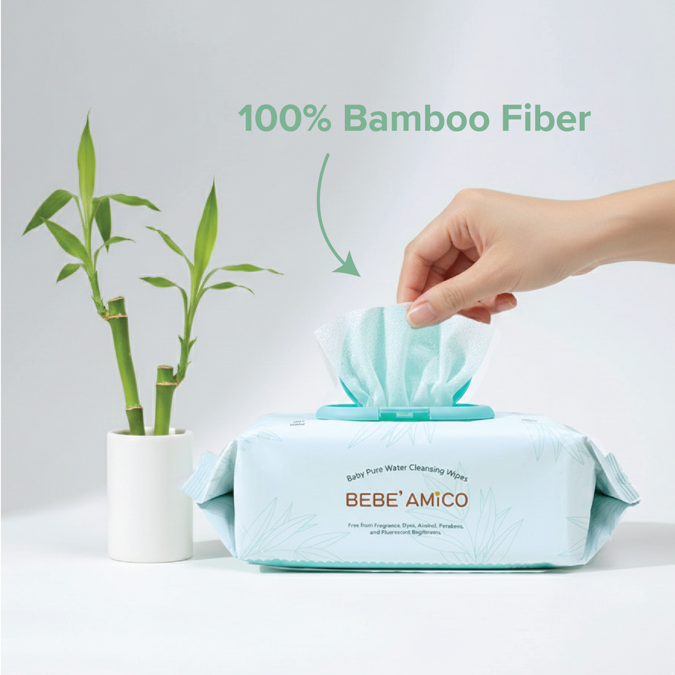 Baby Pure Water Cleansing Wipes - 100% Bamboo Fibre (80pcs/pk)[Exp: Oct 2027]