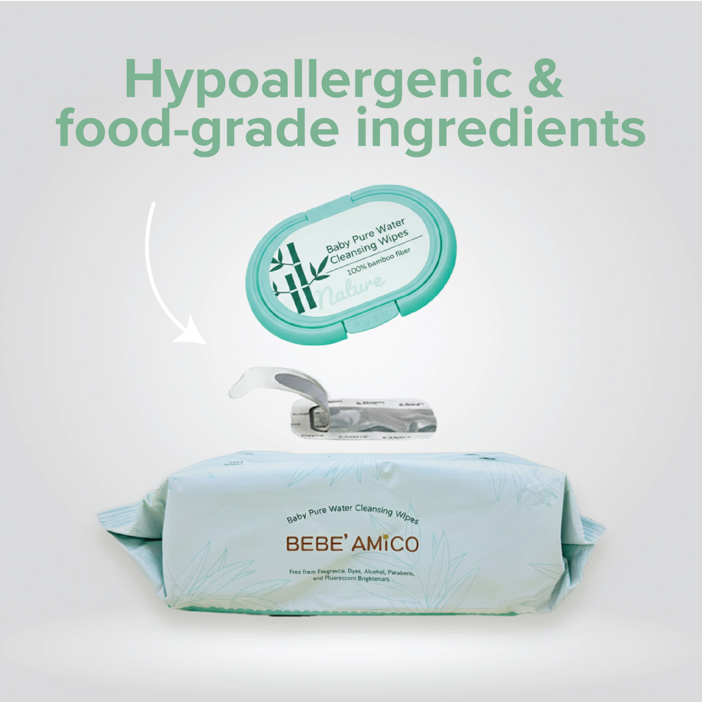 Baby Pure Water Cleansing Wipes - 100% Bamboo Fibre (80pcs/pk)[Exp: Oct 2027]