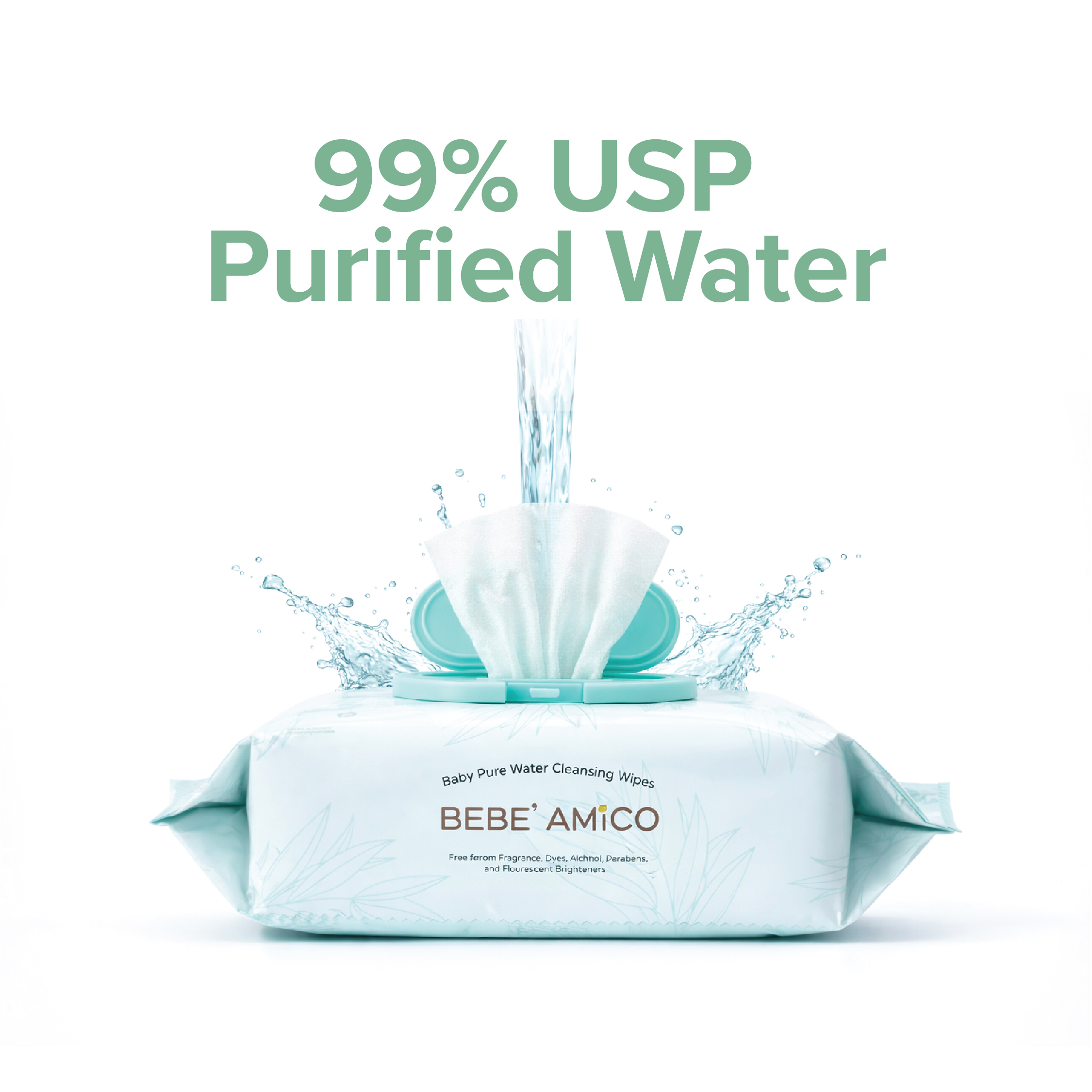 Baby Pure Water Cleansing Wipes - 100% Bamboo Fibre (80pcs/pk)[Exp: Oct 2027]