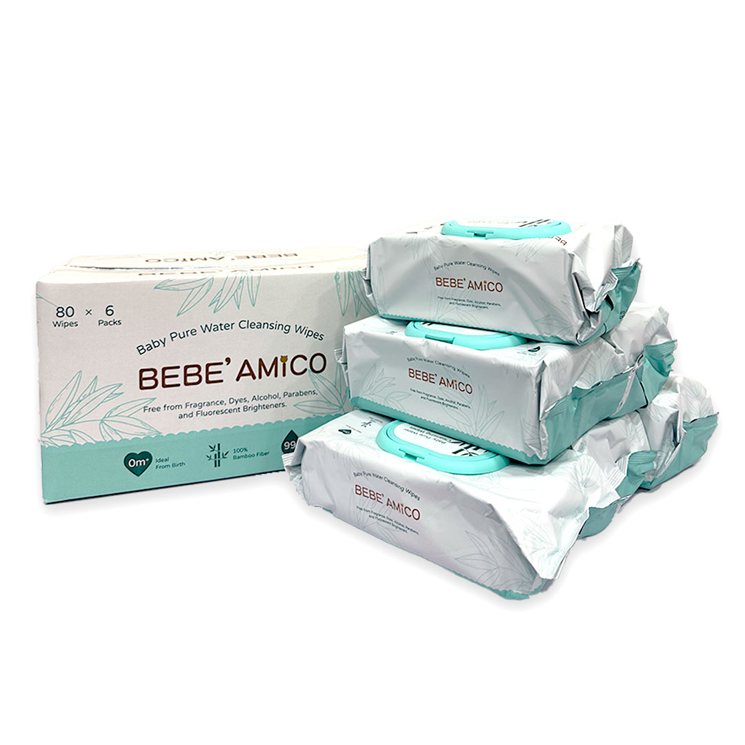 Baby Pure Water Cleansing Wipes - 100% Bamboo Fibre (80pcs/pk)