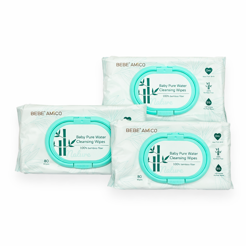 Baby Pure Water Cleansing Wipes - 100% Bamboo Fibre (80pcs/pk)[Exp: Oct 2027]