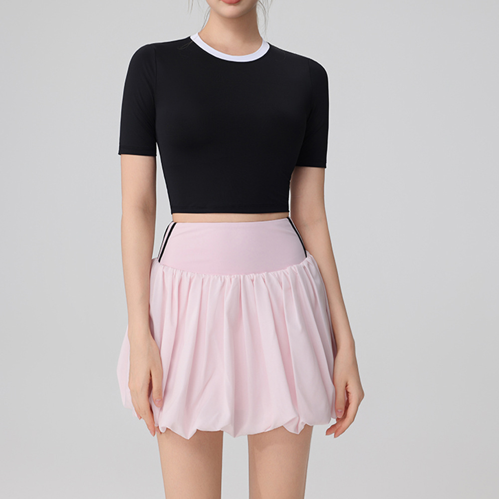 High-waisted bud moisture-wicking golf tennis skirt