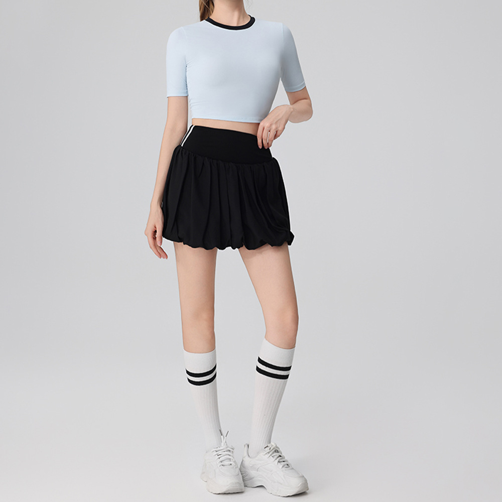 High-waisted bud moisture-wicking golf tennis skirt