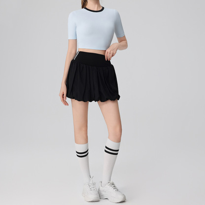 High-waisted bud moisture-wicking golf tennis skirt