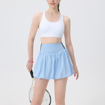 High-waisted bud moisture-wicking golf tennis skirt