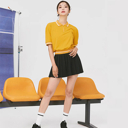 Casual contrast thread sport tennis golf short sleeves