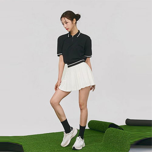 Casual contrast thread sport tennis golf short sleeves