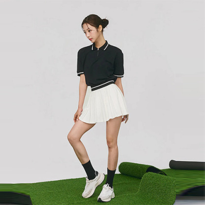 Casual contrast thread sport tennis golf short sleeves