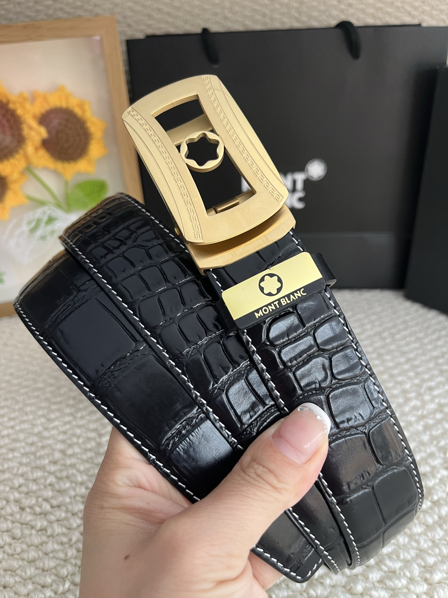 【厳選在庫】Montblanc ビジネスマン正装ベルト「全長約 100cm」