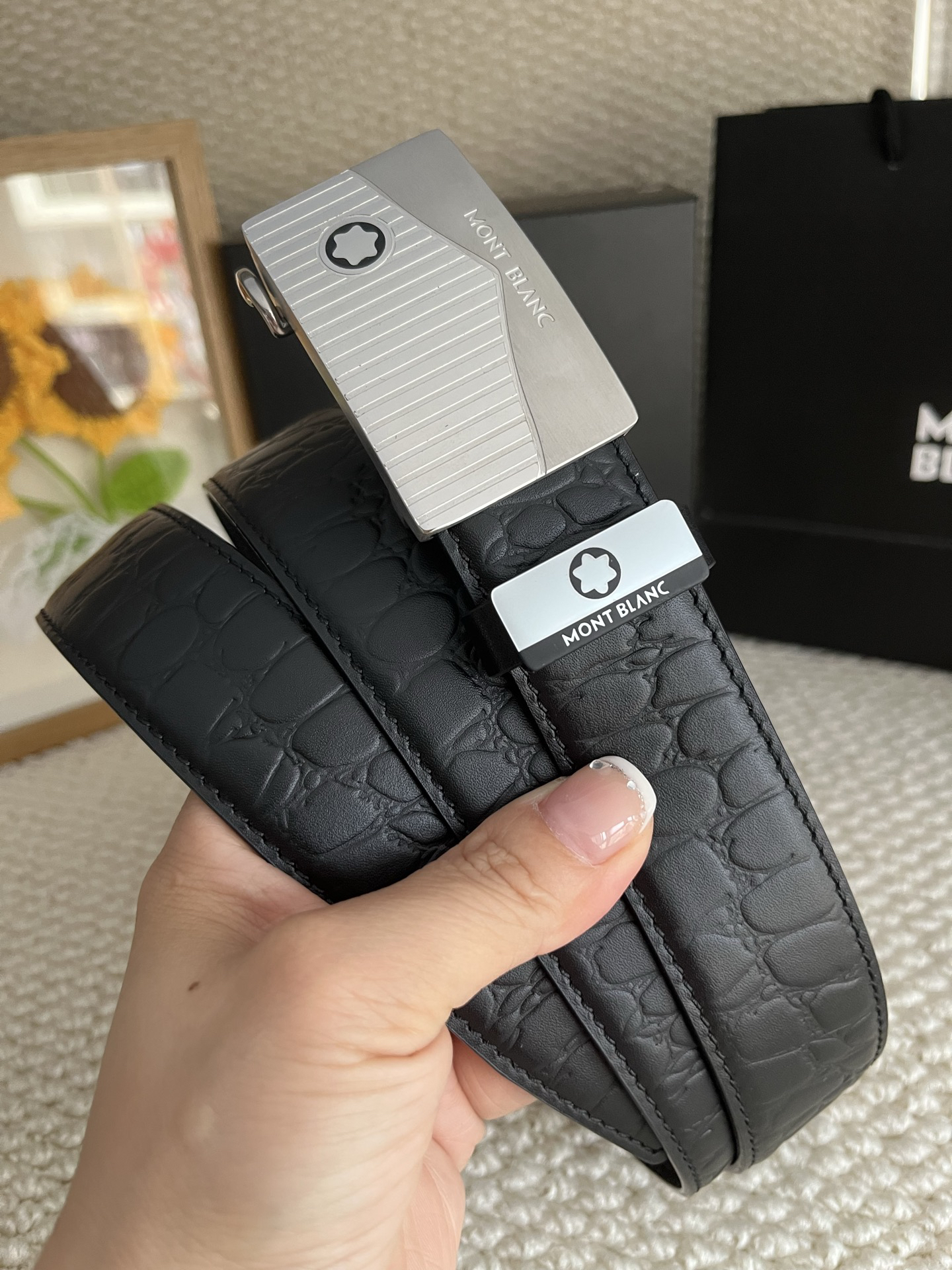 【厳選在庫】Montblanc ビジネスマン正装ベルト「全長約 100cm」
