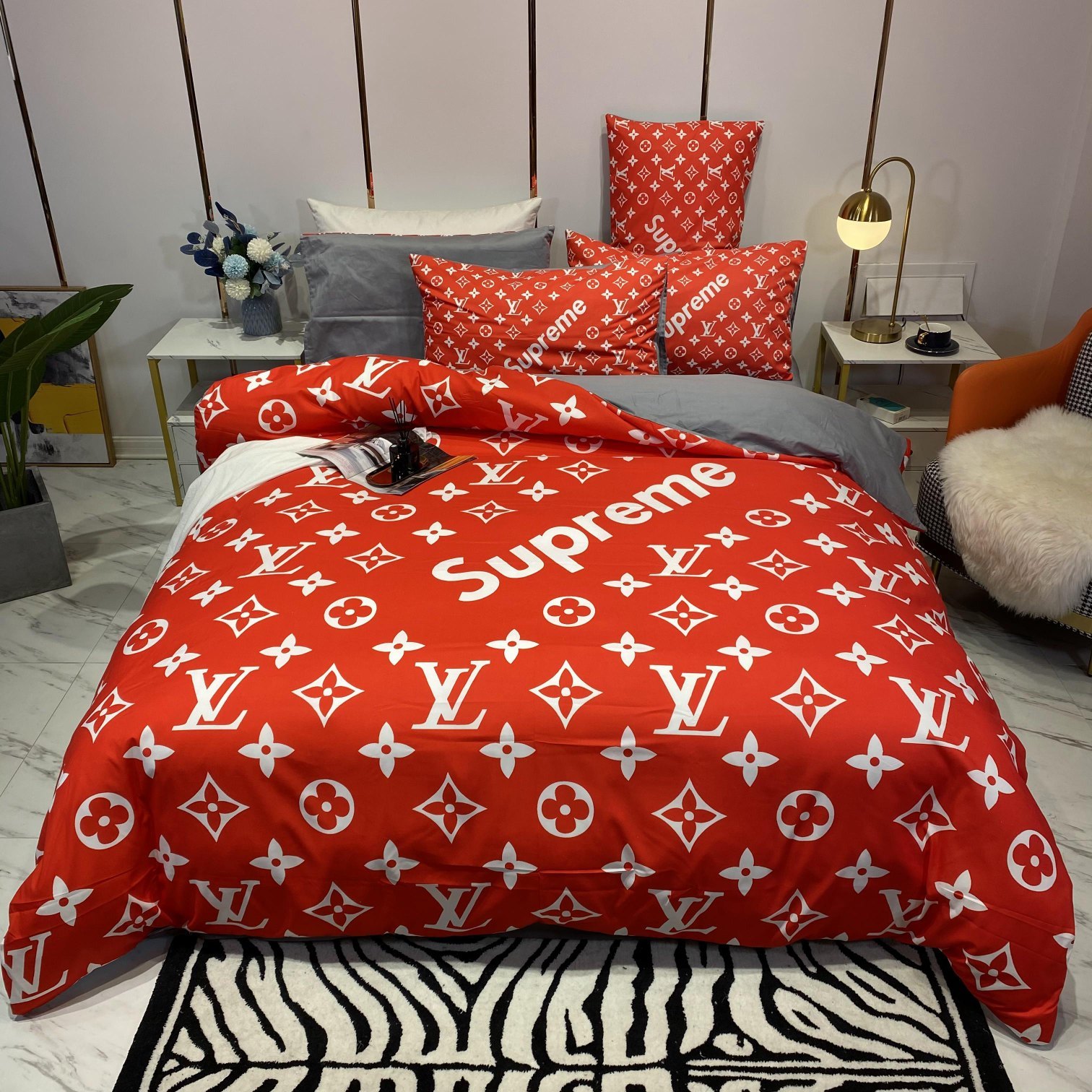 ルイ・ヴィトン「Louis Vuitton」プレミアムコットン デジタルプリント 4点セット