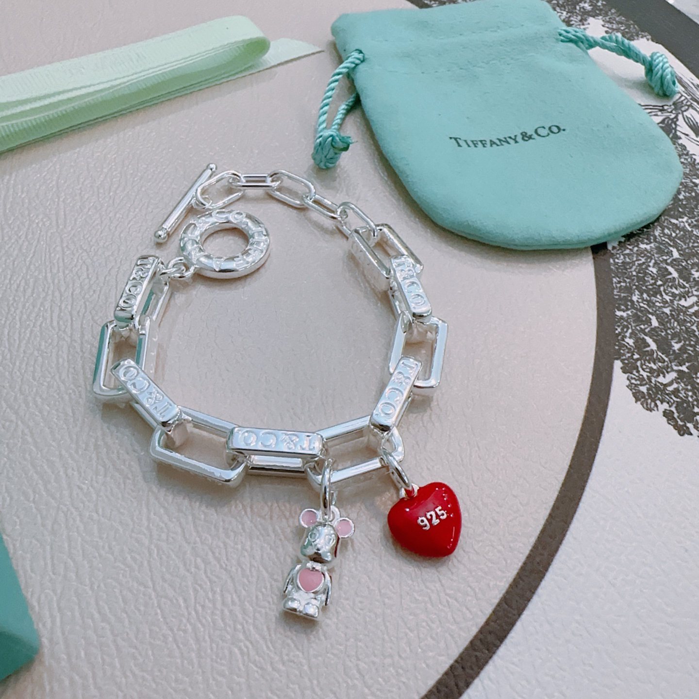 ティファニー「Tiffany & Co.」ポリッシュドシルバーリンク ブレスレット