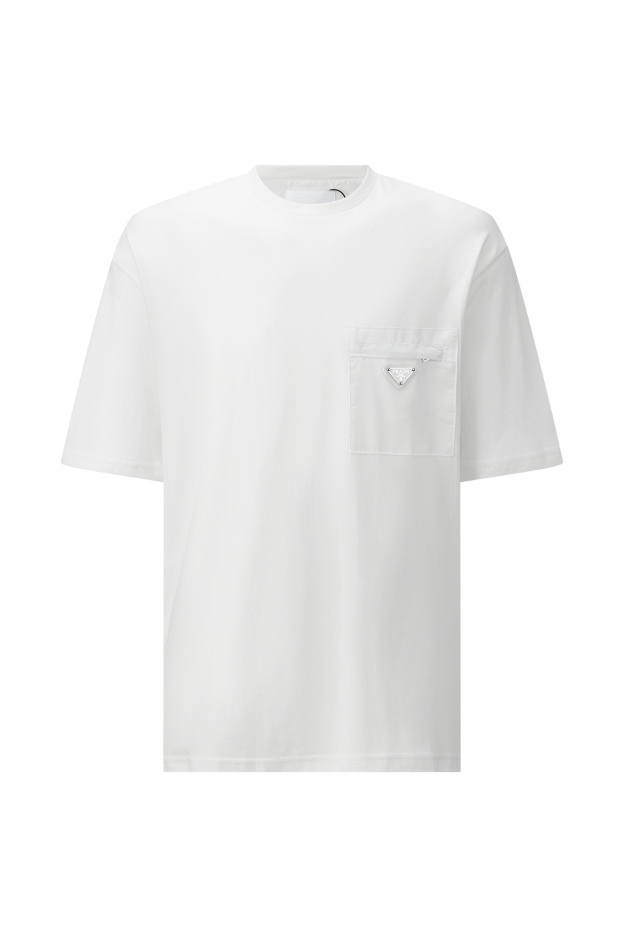 プラダ「Prada」 フロントジッパーポケット ショートスリーブTシャツ