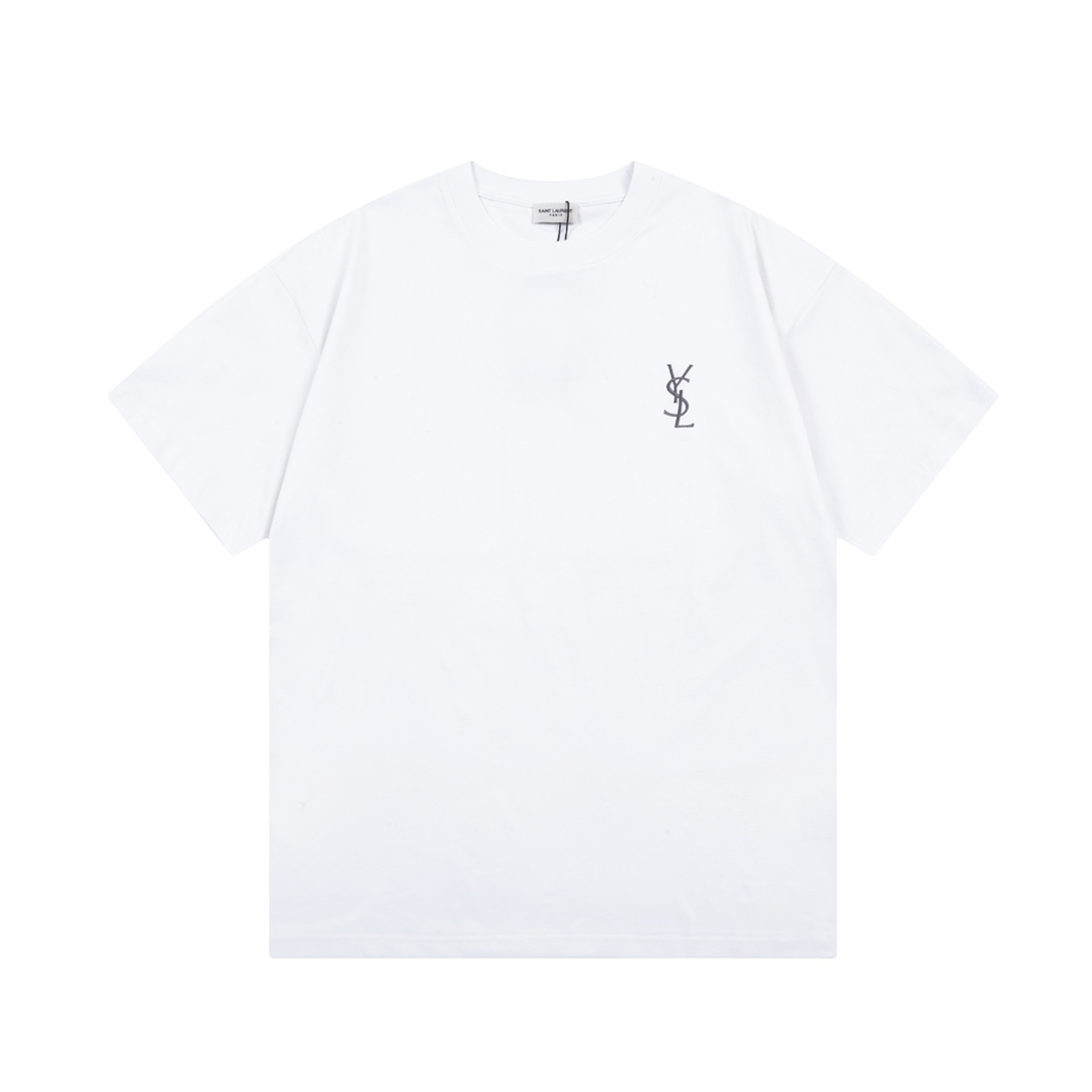 サンローラン「Saint Laurent」エンブロイダードロゴ トップス