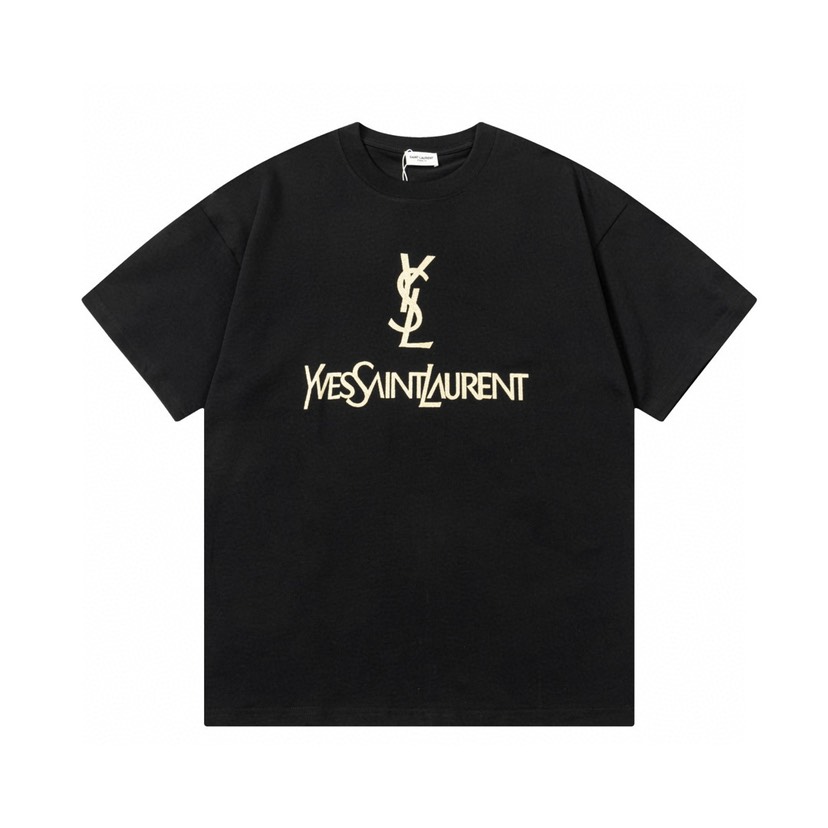サンローラン「Saint Laurent」ヴィンテージインスパイアード ゴールドプリントTシャツ